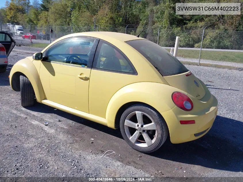 2006 Volkswagen New Beetle 2.5 VIN: 3VWSW31C66M402223 Lot: 40478646