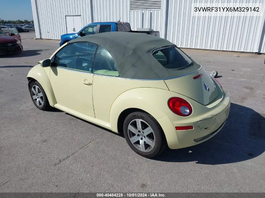 2006 Volkswagen New Beetle Convertible Option Pkg 1 VIN: 3VWRF31YX6M329142 Lot: 40484225