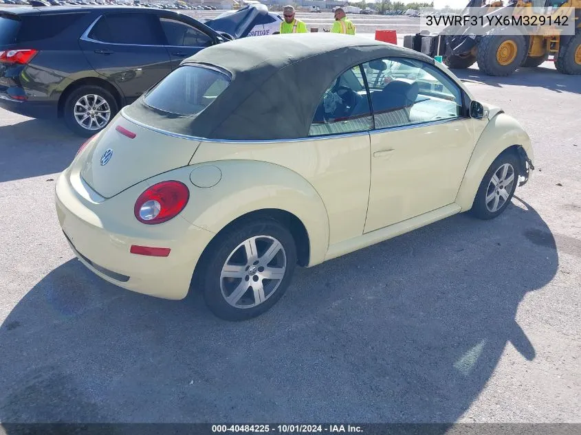 2006 Volkswagen New Beetle Convertible Option Pkg 1 VIN: 3VWRF31YX6M329142 Lot: 40484225