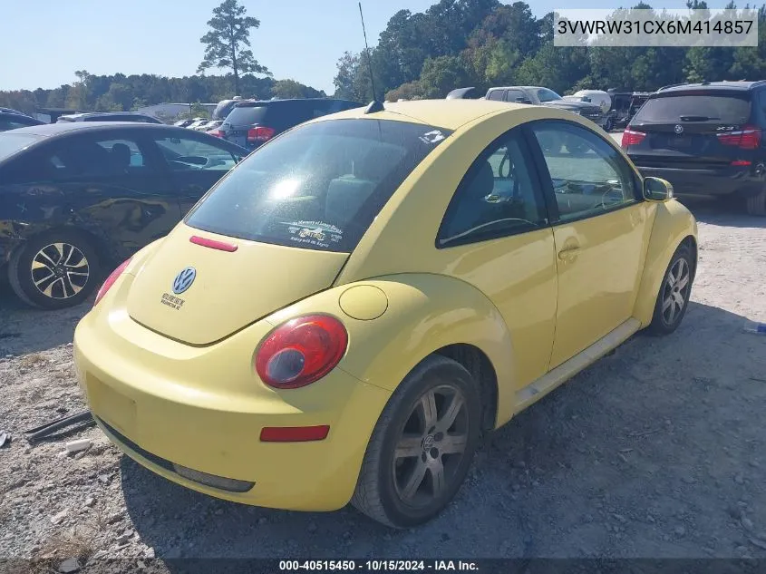 2006 Volkswagen New Beetle 2.5 VIN: 3VWRW31CX6M414857 Lot: 40515450