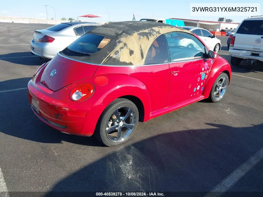 2006 Volkswagen New Beetle 2.5 VIN: 3VWRG31YX6M325721 Lot: 40539278