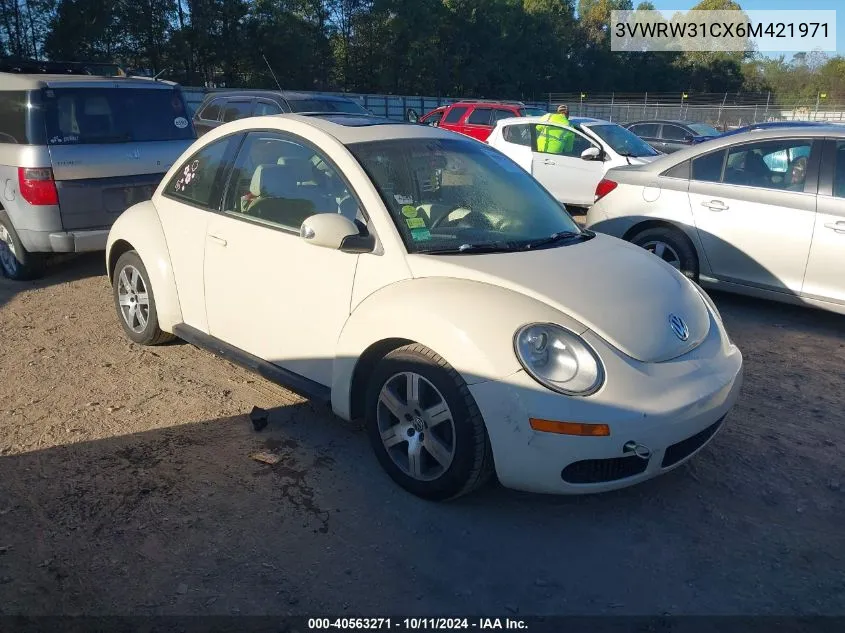 2006 Volkswagen New Beetle 2.5 VIN: 3VWRW31CX6M421971 Lot: 40563271