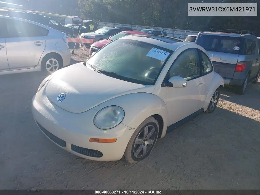 2006 Volkswagen New Beetle 2.5 VIN: 3VWRW31CX6M421971 Lot: 40563271