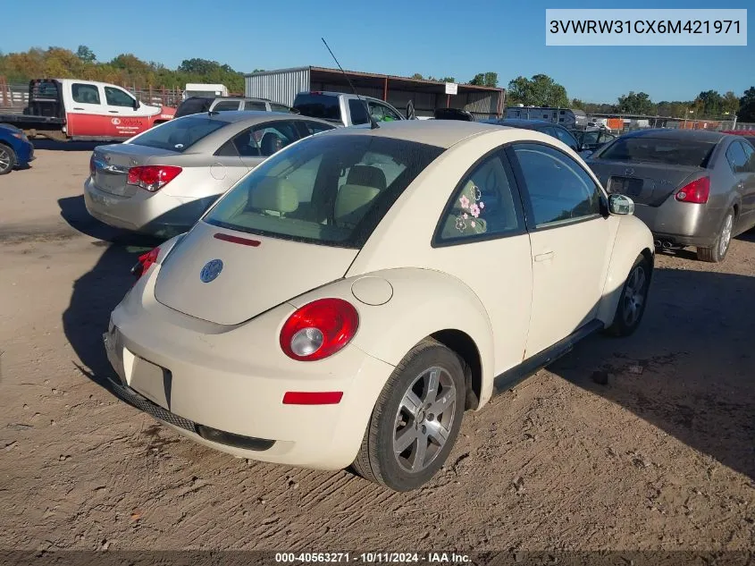 2006 Volkswagen New Beetle 2.5 VIN: 3VWRW31CX6M421971 Lot: 40563271