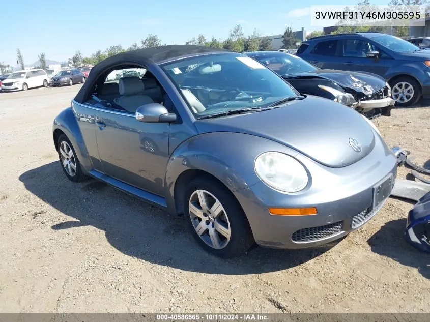 2006 Volkswagen New Beetle 2.5 VIN: 3VWRF31Y46M305595 Lot: 40586565