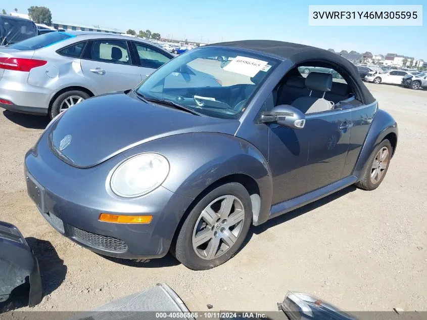 2006 Volkswagen New Beetle 2.5 VIN: 3VWRF31Y46M305595 Lot: 40586565