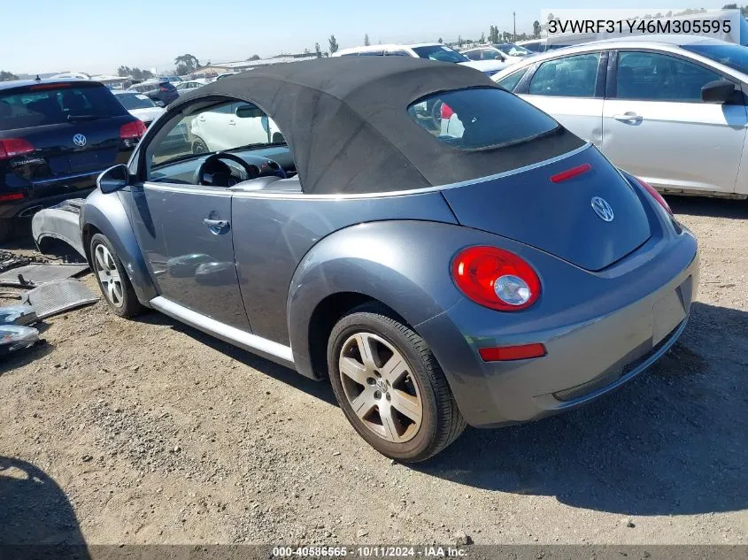 2006 Volkswagen New Beetle 2.5 VIN: 3VWRF31Y46M305595 Lot: 40586565