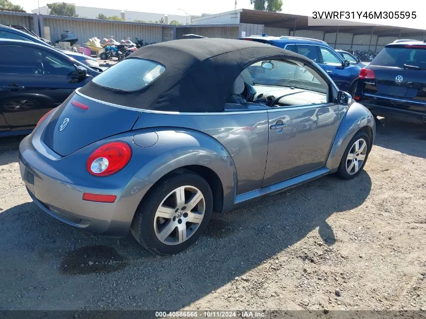 2006 Volkswagen New Beetle 2.5 VIN: 3VWRF31Y46M305595 Lot: 40586565