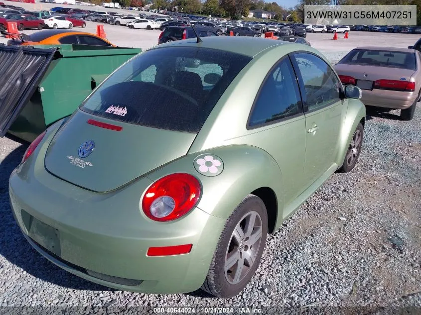 2006 Volkswagen New Beetle 2.5 VIN: 3VWRW31C56M407251 Lot: 40644024