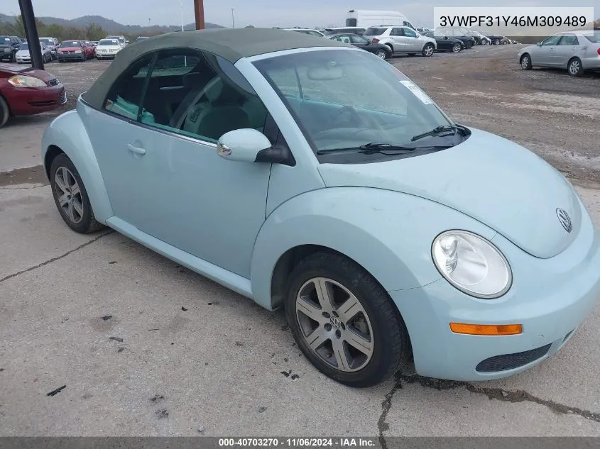 2006 Volkswagen New Beetle 2.5 VIN: 3VWPF31Y46M309489 Lot: 40703270