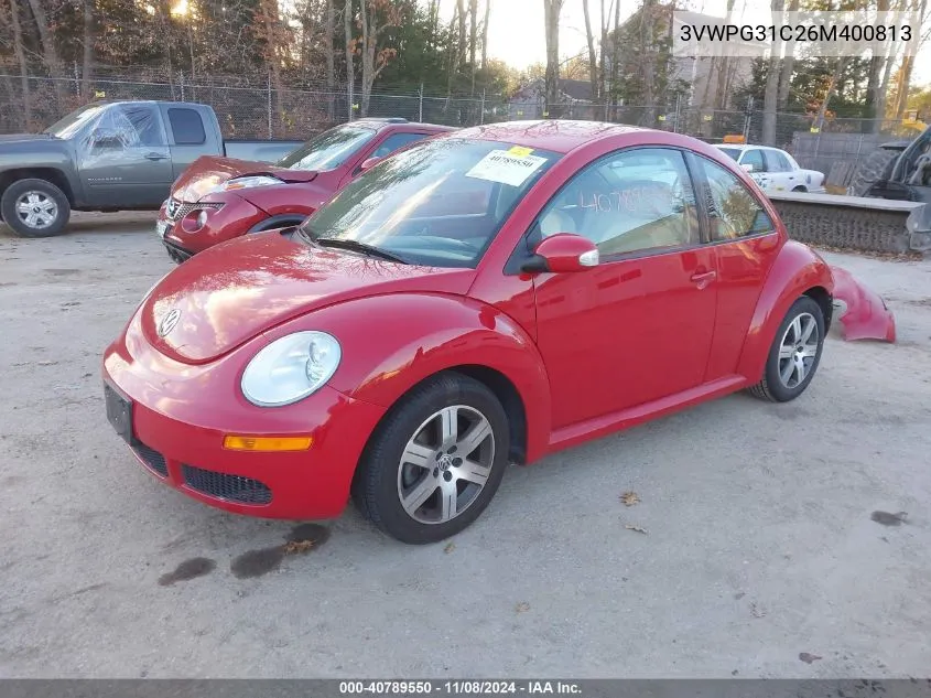 2006 Volkswagen New Beetle 2.5 VIN: 3VWPG31C26M400813 Lot: 40789550