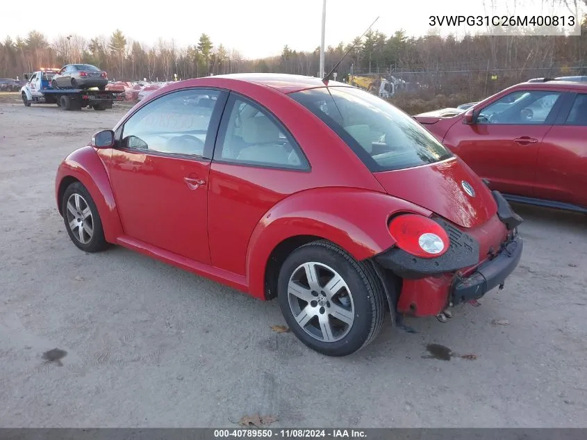 2006 Volkswagen New Beetle 2.5 VIN: 3VWPG31C26M400813 Lot: 40789550