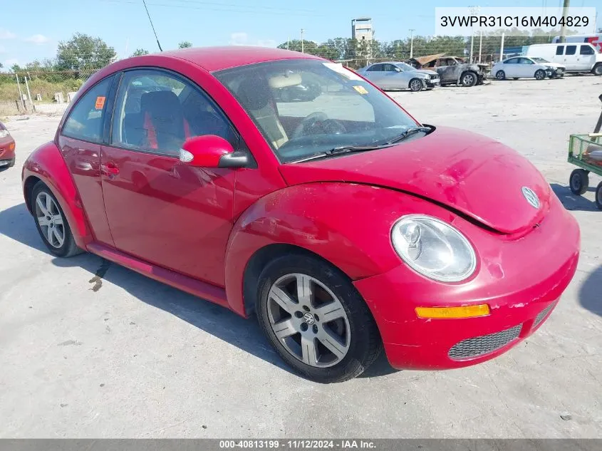 2006 Volkswagen New Beetle Tdi VIN: 3VWPR31C16M404829 Lot: 40813199