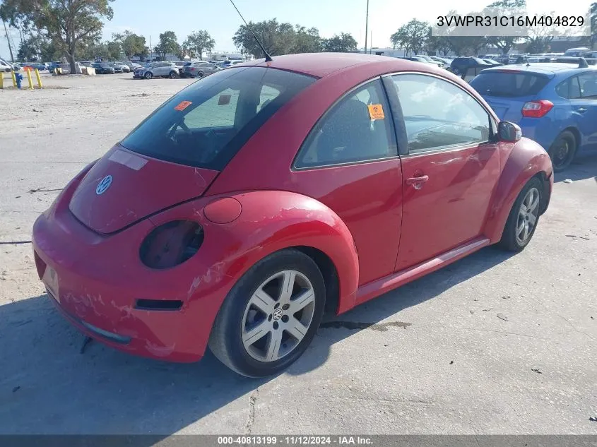 2006 Volkswagen New Beetle Tdi VIN: 3VWPR31C16M404829 Lot: 40813199