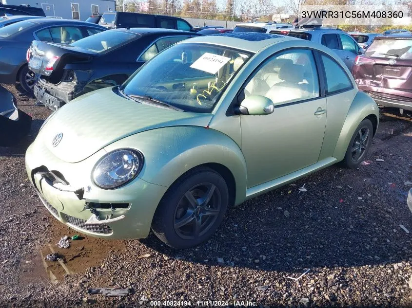 2006 Volkswagen New Beetle Tdi VIN: 3VWRR31C56M408360 Lot: 40824194