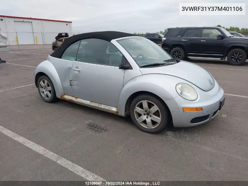 2007 Volkswagen New Beetle 2.5 VIN: 3VWRF31Y37M401106 Lot: 12106047