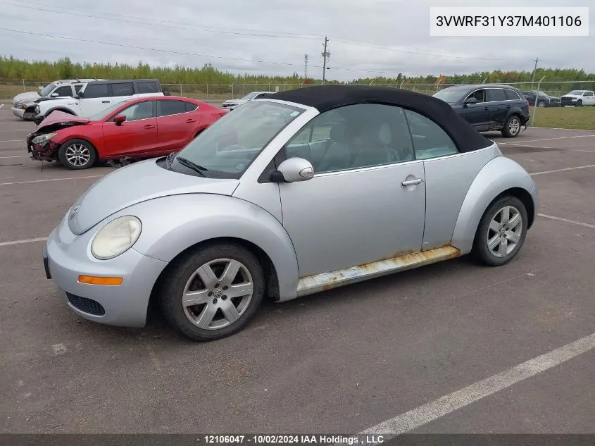 2007 Volkswagen New Beetle 2.5 VIN: 3VWRF31Y37M401106 Lot: 12106047