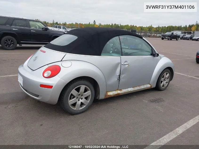 2007 Volkswagen New Beetle 2.5 VIN: 3VWRF31Y37M401106 Lot: 12106047