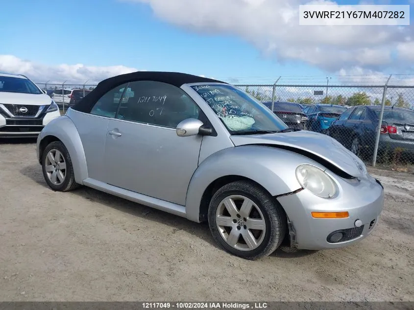 2007 Volkswagen New Beetle 2.5L Luxury VIN: 3VWRF21Y67M407282 Lot: 12117049