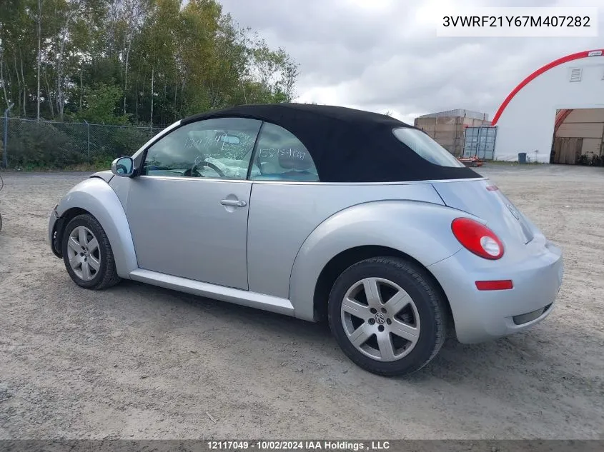 2007 Volkswagen New Beetle 2.5L Luxury VIN: 3VWRF21Y67M407282 Lot: 12117049