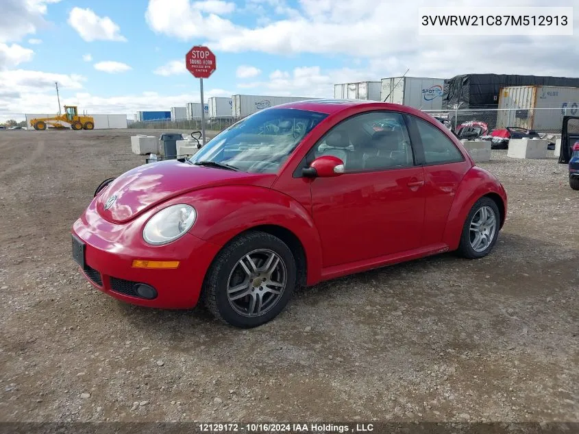 2007 Volkswagen New Beetle 2.5L Luxury VIN: 3VWRW21C87M512913 Lot: 12129172