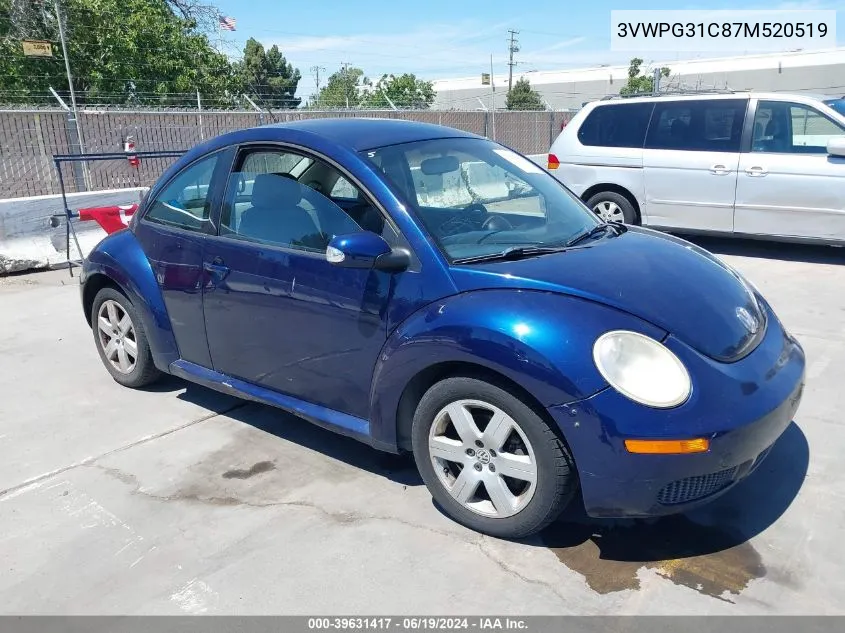 2007 Volkswagen New Beetle 2.5 VIN: 3VWPG31C87M520519 Lot: 39631417