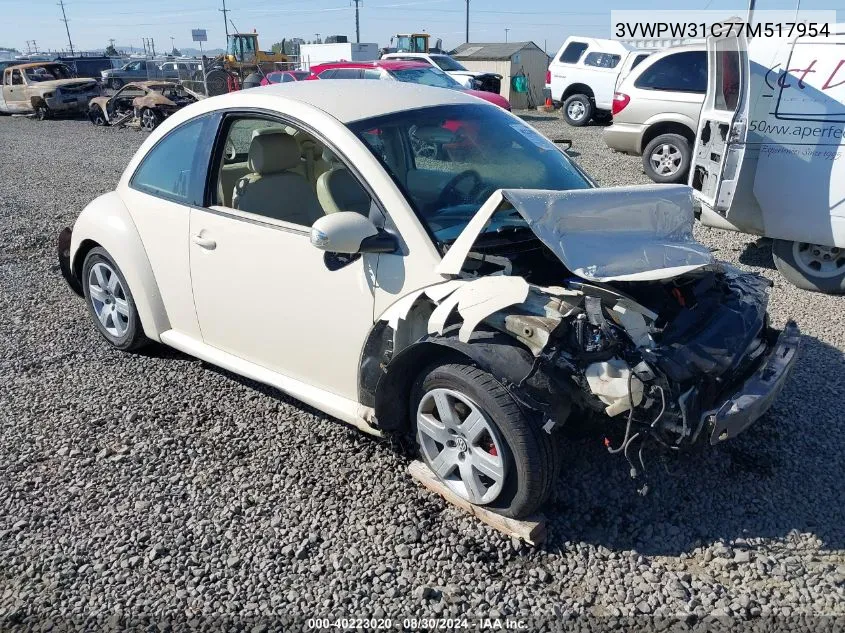 2007 Volkswagen New Beetle 2.5 VIN: 3VWPW31C77M517954 Lot: 40223020