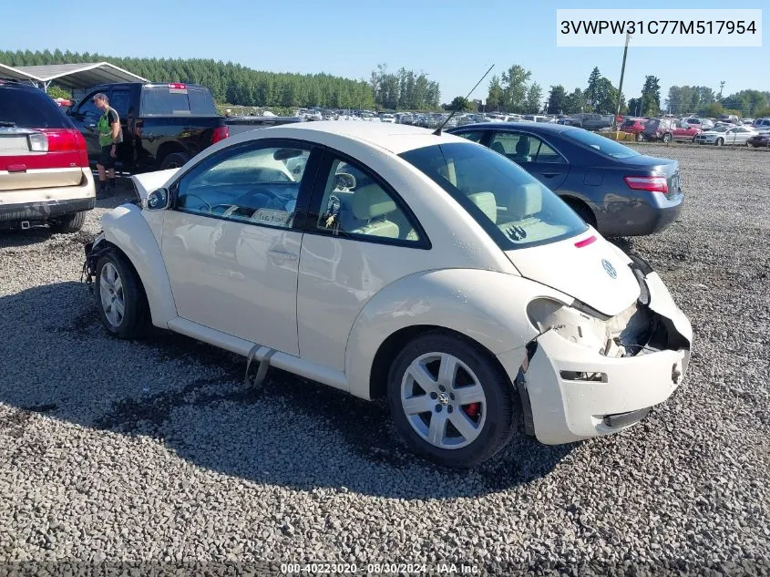 2007 Volkswagen New Beetle 2.5 VIN: 3VWPW31C77M517954 Lot: 40223020