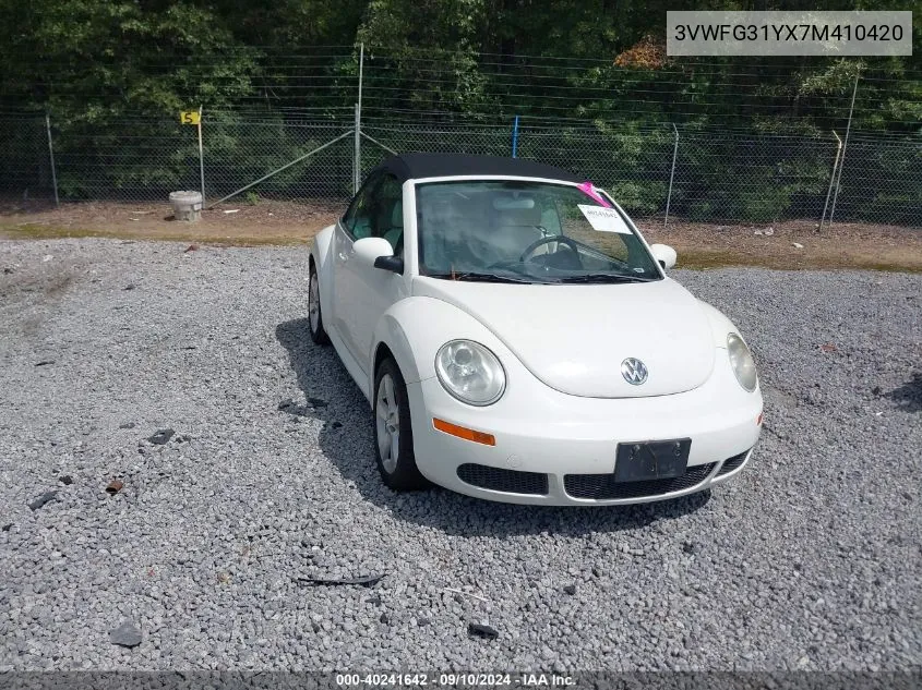 2007 Volkswagen New Beetle Triple White VIN: 3VWFG31YX7M410420 Lot: 40241642