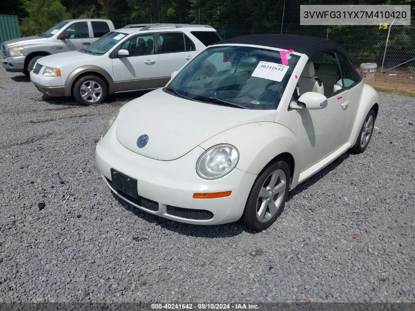 2007 Volkswagen New Beetle Triple White VIN: 3VWFG31YX7M410420 Lot: 40241642