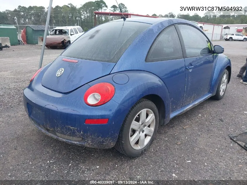 2007 Volkswagen New Beetle 2.5 VIN: 3VWRW31C87M504932 Lot: 40339097