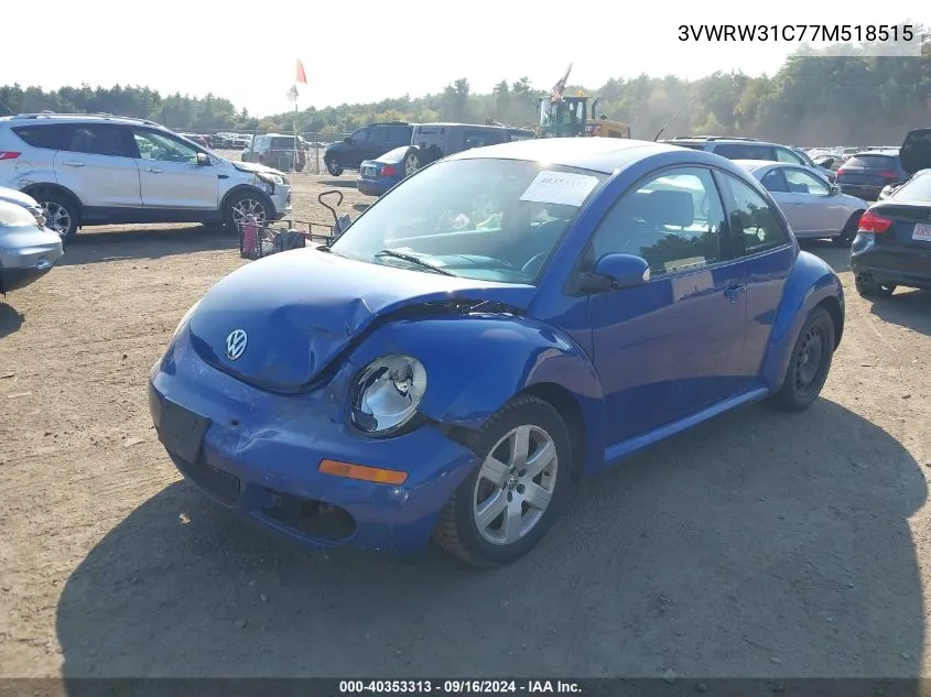 2007 Volkswagen New Beetle 2.5 VIN: 3VWRW31C77M518515 Lot: 40353313