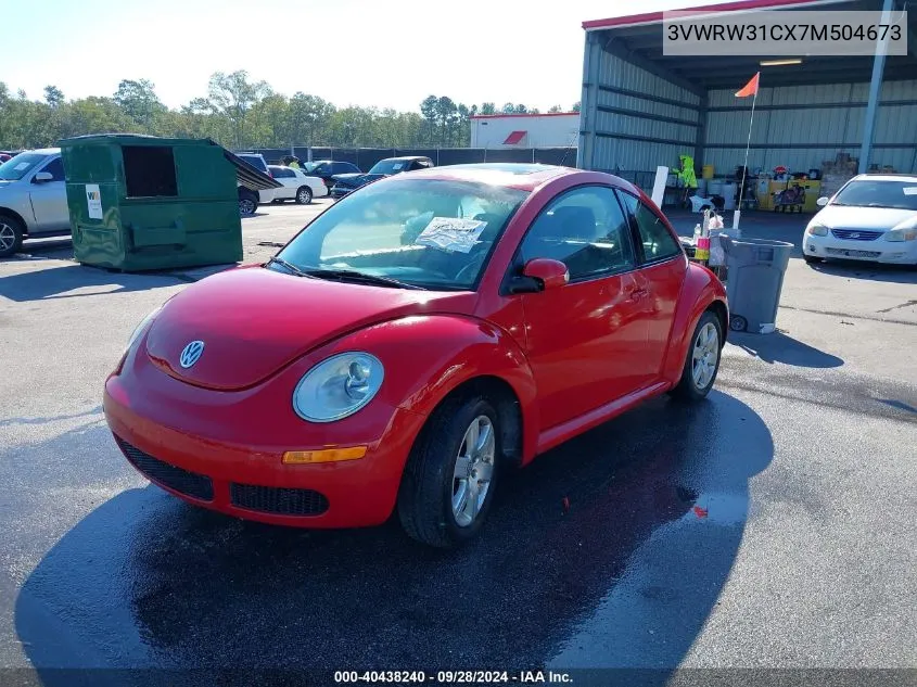 2007 Volkswagen New Beetle 2.5 VIN: 3VWRW31CX7M504673 Lot: 40438240