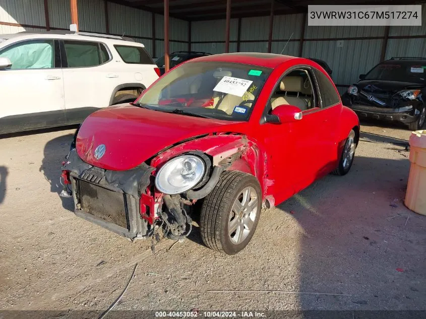 2007 Volkswagen New Beetle 2.5 VIN: 3VWRW31C67M517274 Lot: 40453052