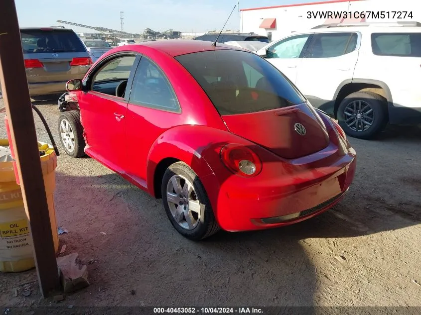 2007 Volkswagen New Beetle 2.5 VIN: 3VWRW31C67M517274 Lot: 40453052