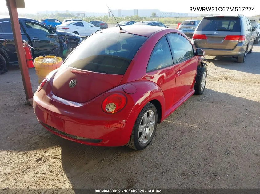 2007 Volkswagen New Beetle 2.5 VIN: 3VWRW31C67M517274 Lot: 40453052