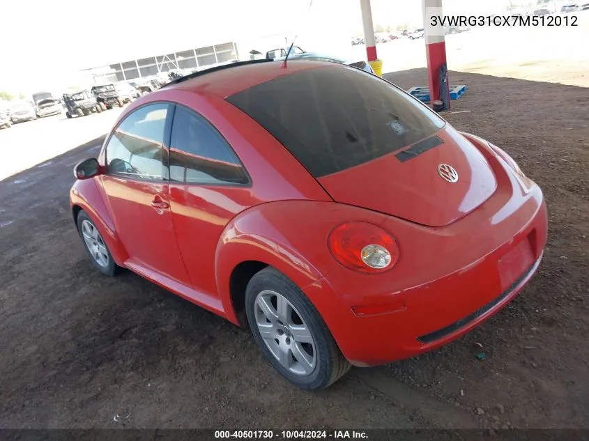 2007 Volkswagen New Beetle 2.5 VIN: 3VWRG31CX7M512012 Lot: 40501730