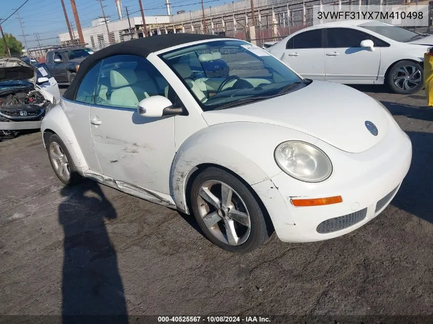 2007 Volkswagen New Beetle Triple White VIN: 3VWFF31YX7M410498 Lot: 40525567