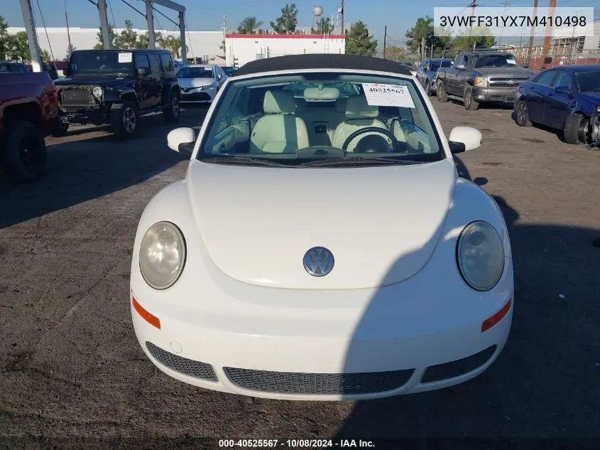 2007 Volkswagen New Beetle Triple White VIN: 3VWFF31YX7M410498 Lot: 40525567