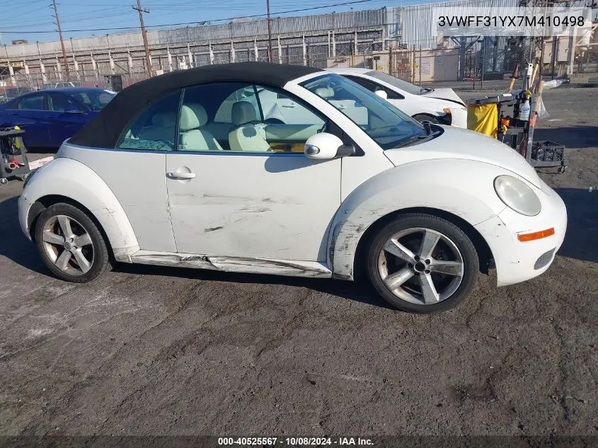 2007 Volkswagen New Beetle Triple White VIN: 3VWFF31YX7M410498 Lot: 40525567