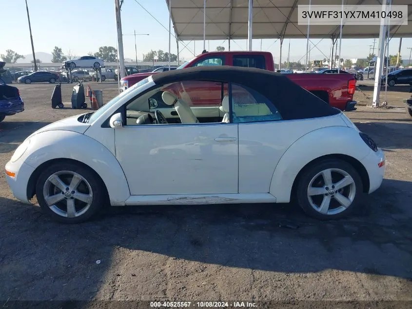 2007 Volkswagen New Beetle Triple White VIN: 3VWFF31YX7M410498 Lot: 40525567