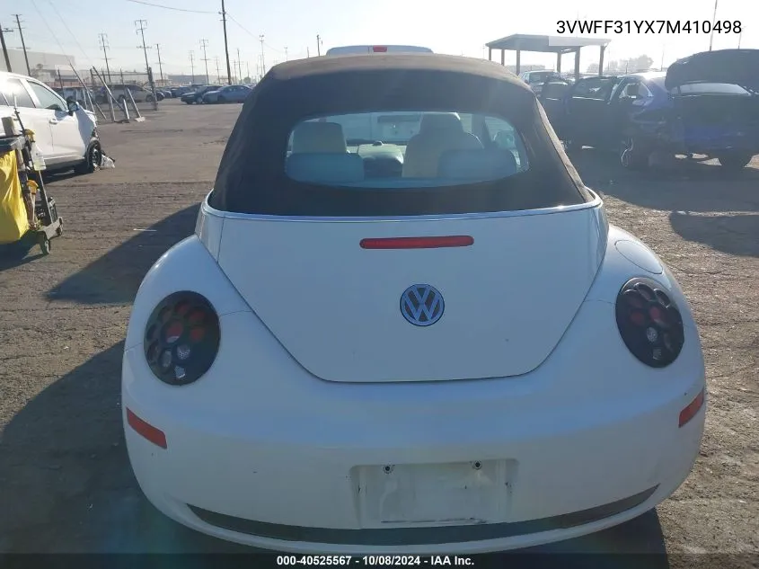 2007 Volkswagen New Beetle Triple White VIN: 3VWFF31YX7M410498 Lot: 40525567