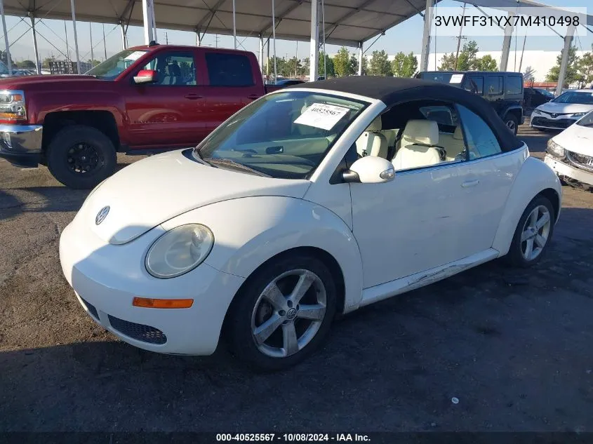 2007 Volkswagen New Beetle Triple White VIN: 3VWFF31YX7M410498 Lot: 40525567