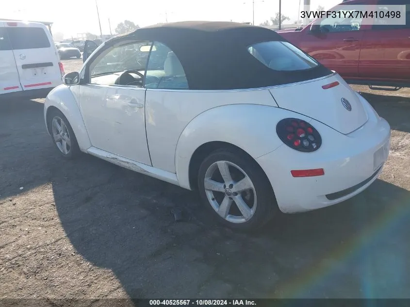 2007 Volkswagen New Beetle Triple White VIN: 3VWFF31YX7M410498 Lot: 40525567