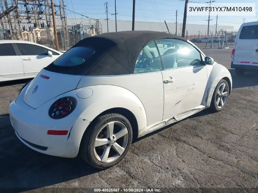 2007 Volkswagen New Beetle Triple White VIN: 3VWFF31YX7M410498 Lot: 40525567