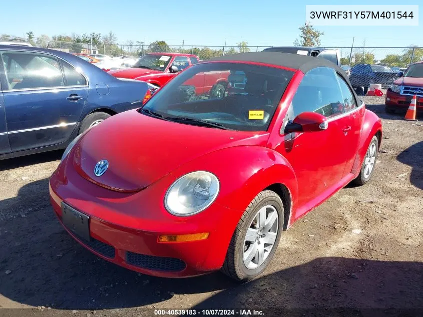 2007 Volkswagen New Beetle 2.5 VIN: 3VWRF31Y57M401544 Lot: 40539183