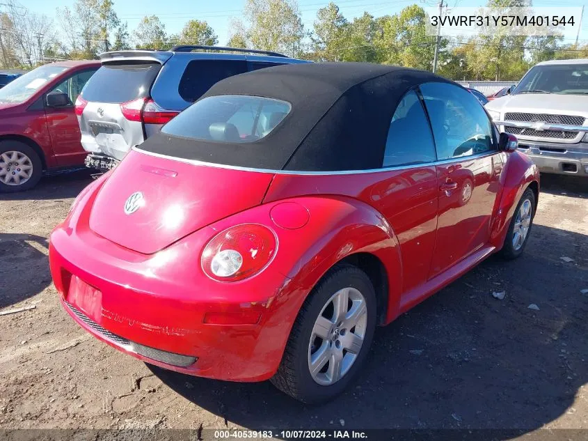 2007 Volkswagen New Beetle 2.5 VIN: 3VWRF31Y57M401544 Lot: 40539183