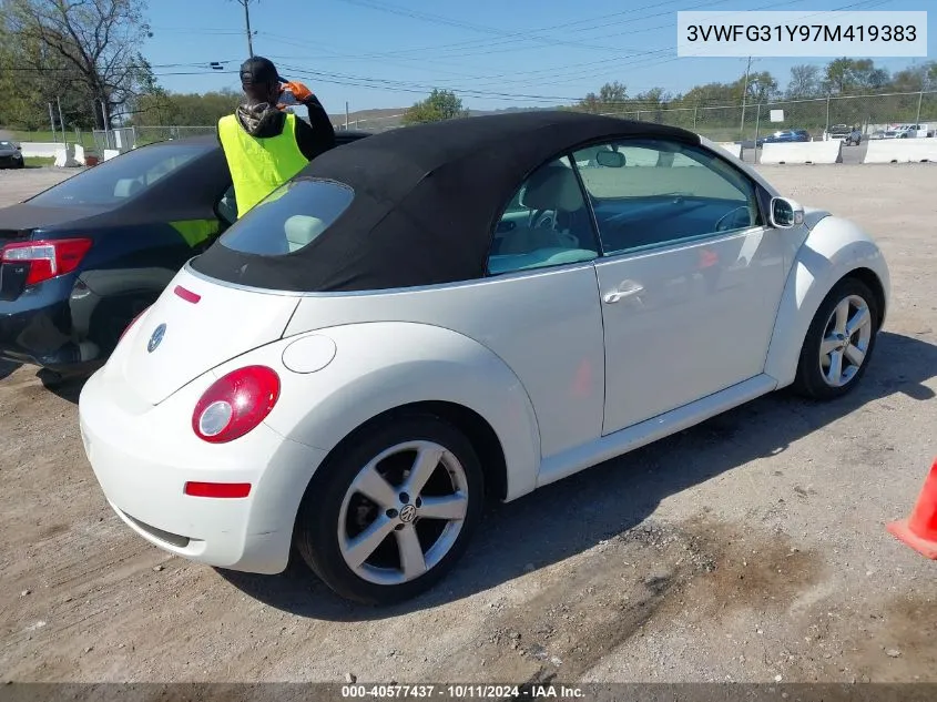 2007 Volkswagen New Beetle Triple White VIN: 3VWFG31Y97M419383 Lot: 40577437