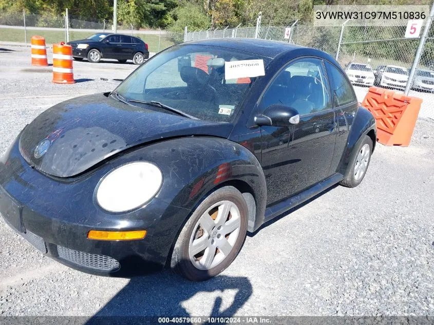 2007 Volkswagen New Beetle 2.5 VIN: 3VWRW31C97M510836 Lot: 40579660