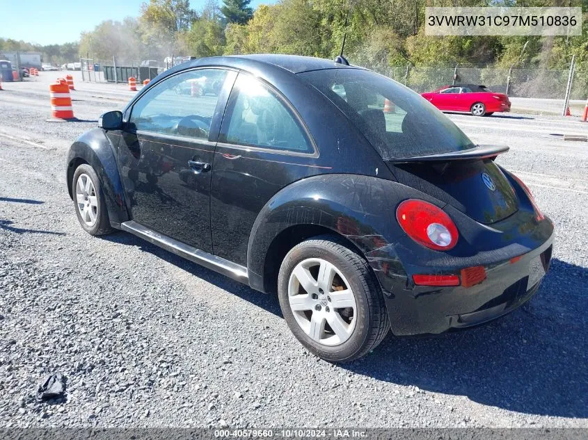 2007 Volkswagen New Beetle 2.5 VIN: 3VWRW31C97M510836 Lot: 40579660